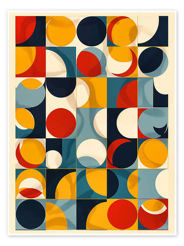 Poster Abstract Retro Moon Phases