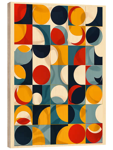 Tableau en bois Abstract Retro Moon Phases