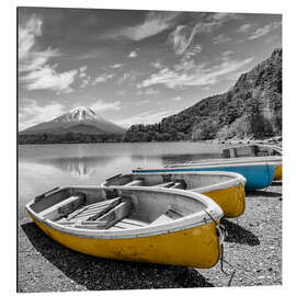 Cuadro de aluminio Picturesque Shoji Lake with Fuji in colorkey