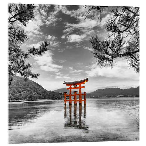 Acrylic print Vermilion Gate of Itsukushima Shrine on Miyajima