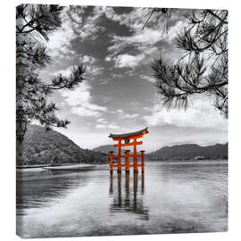 Leinwandbild Zinnoberrotes Tor des Itsukushima-Schreins auf Miyajima