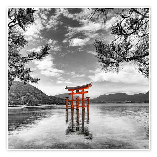 Poster Vermilion Gate of Itsukushima Shrine on Miyajima