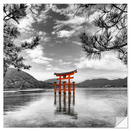 Wandsticker Zinnoberrotes Tor des Itsukushima-Schreins auf Miyajima