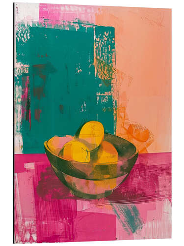 Aluminium print Still life with lemons