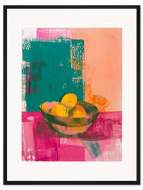 Gerahmter Kunstdruck Stillleben mit Zitronen