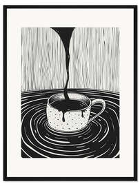 Gerahmter Kunstdruck Zu viel Koffein