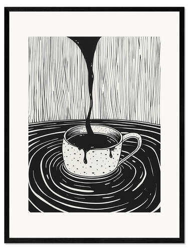 Innrammet kunsttrykk Too much caffeine