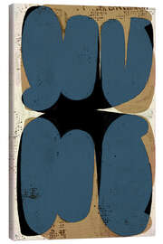 Canvastavla Blue and neutrals abstract painting on burlap - Marco Marella