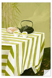 Wall sticker Autumn tea garden in green - Marco Marella