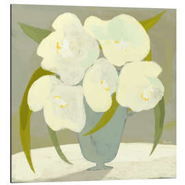 Print på aluminium Vase with white flowers