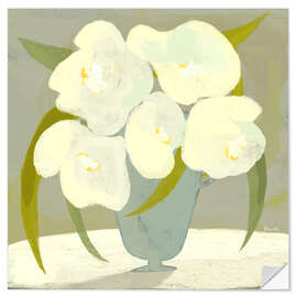 Autocolante decorativo Vase with white flowers