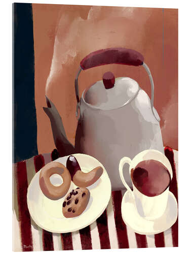 Acrylglas print Autumn afternoon tea and biscuits in London England
