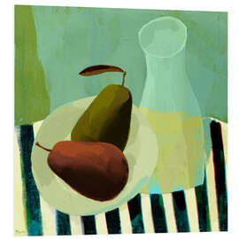 Foam board print Kitchen still life with pears and wine jug - Marco Marella