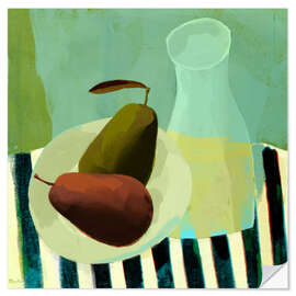Wall sticker Kitchen still life with pears and wine jug - Marco Marella