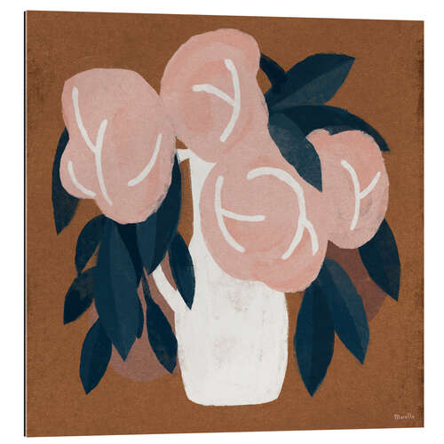 Gallery print Pink flowers vase still life