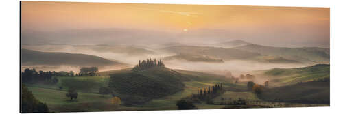 Aluminium print Morning mist in Tuscany