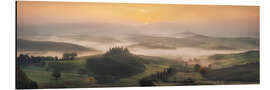 Aluminium print Morning mist in Tuscany