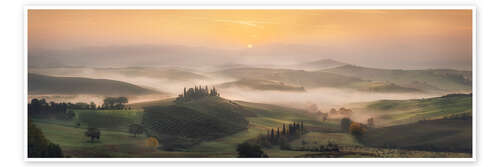 Juliste Morning mist in Tuscany