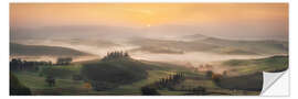 Sisustustarra Morning mist in Tuscany