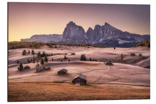 Cuadro de aluminio Autumn morning on the Seiser Alm, South Tyrol