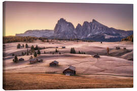 Leinwandbild Herbstmorgen auf der Seiseralm, Südtirol - André Wandrei