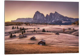 Gallery Print Herbstmorgen auf der Seiseralm, Südtirol