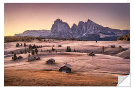 Wandsticker Herbstmorgen auf der Seiseralm, Südtirol
