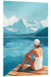 Stampa su vetro acrilico Swimming in a Swiss mountain lake - Frank Daske