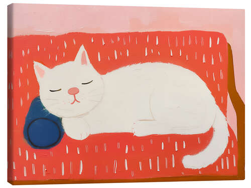 Canvas print Sleepy White Cat