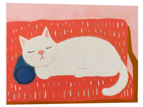 PVC-tavla Sleepy White Cat