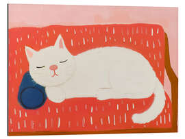 Magnettafel Schläfrige Weiße Katze