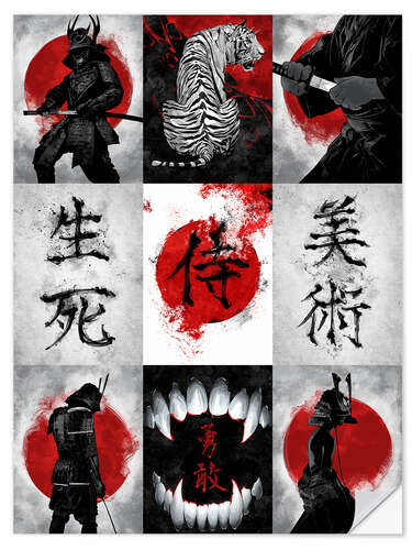 Självhäftande poster Samurai Bushido