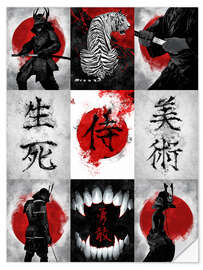 Wandsticker Samurai Bushido