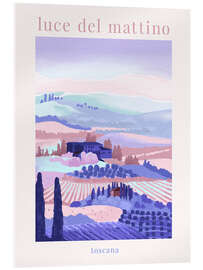 Acrylglasbild Luce del Mattino - Toscana - Goed Blauw