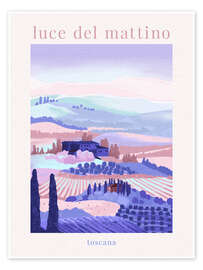 Wall print Luce del Mattino - Tuscany Morning - Goed Blauw