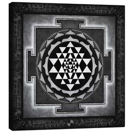 Canvas print Sri Yantra Silberweiss - Dirk Czarnota