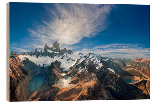 Holzbild Berg Fitz Roy in Patagonien