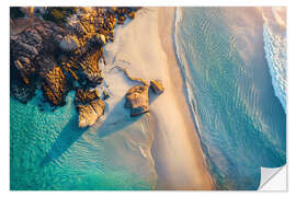 Autocolante decorativo Aerial sunset on the beach in Victoria, Australia