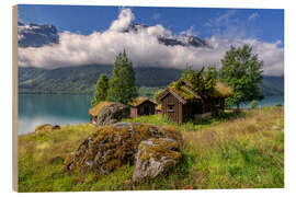 Holzbild Urige Almhütten Breng Seter, See Lovatnet, Norwegen