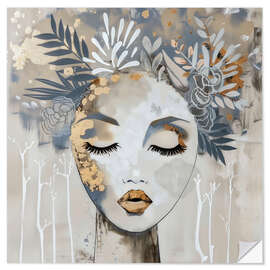 Wandsticker Botanic Face