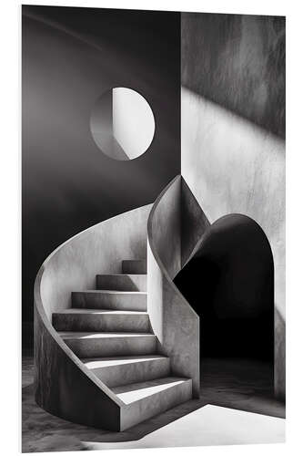 Foam board print Bauhaus style staircase