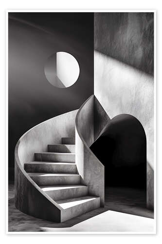 Poster Bauhaus style staircase