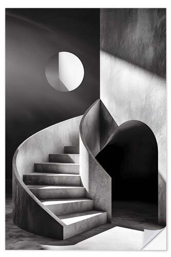 Muursticker Bauhaus style staircase