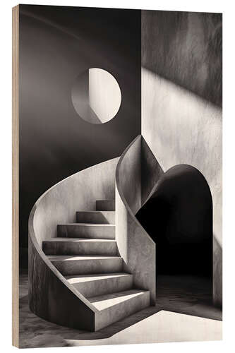 Trätavla Bauhaus style staircase