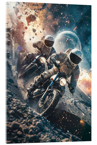 Acrylic print Astronauts motorcycle racing