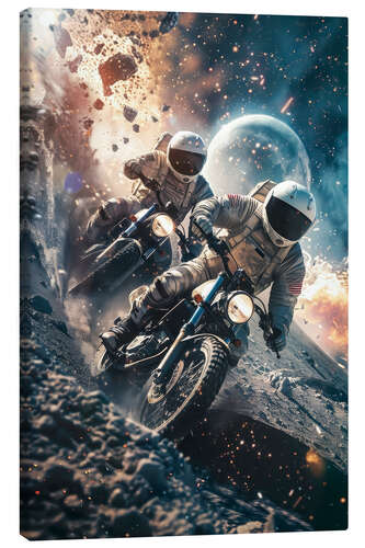 Lerretsbilde Astronauts motorcycle racing