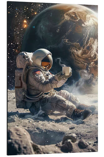 Obraz na aluminium Astronaut takes a coffee break