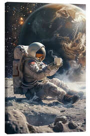 Stampa su tela Astronaut takes a coffee break - Peter Roder