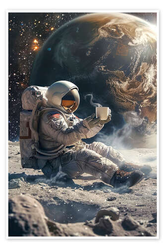 Póster Astronaut takes a coffee break