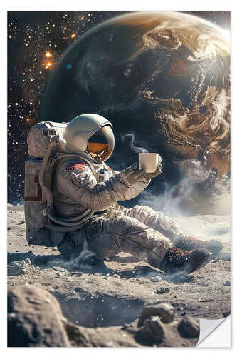 Wall sticker Astronaut takes a coffee break